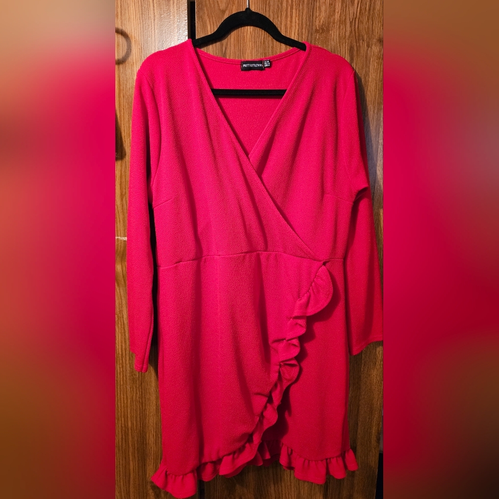 PrettyLittleThing Red Wrap Dress